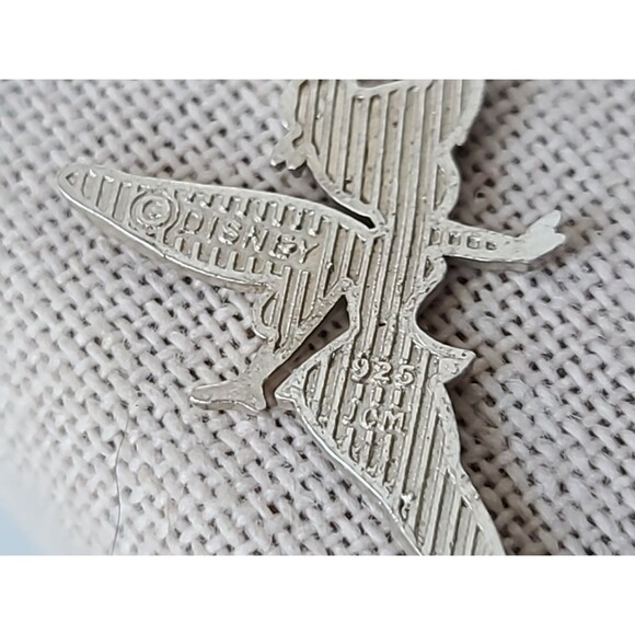 Disney 925 Sterling Silver Tinker Bell Pendant Necklace Vintage Italy JCM - Picture 5 of 10